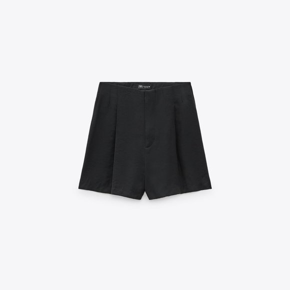 Zara Shorts Nwt Zara Pleated Shorts Black Poshmark